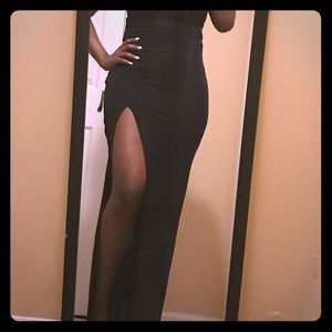 Forever 21 Black Maxi Skirt with Side Split